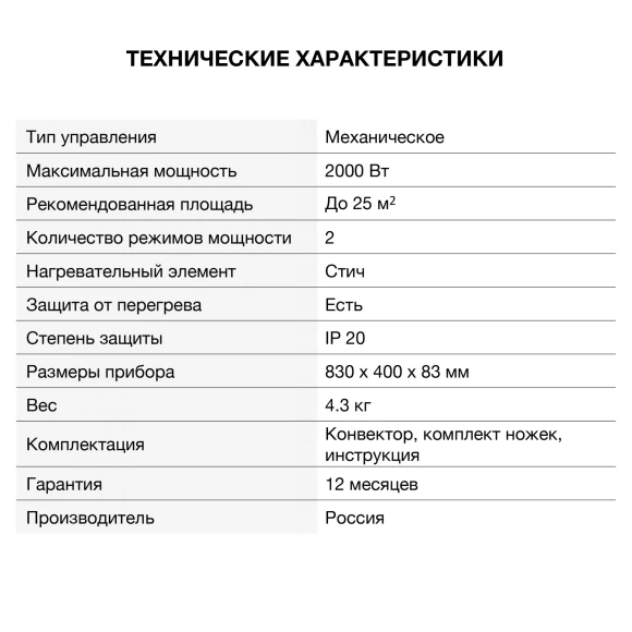 Конвектор Starwind SHV1020 2000Вт белый Конвектор Starwind SHV1020 2000Вт белый