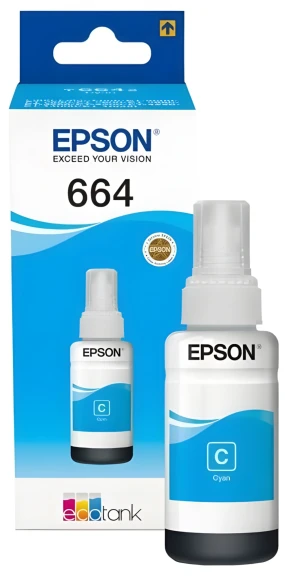 Чернила Epson 664 C13T66424A голубой 70мл для Epson L100
