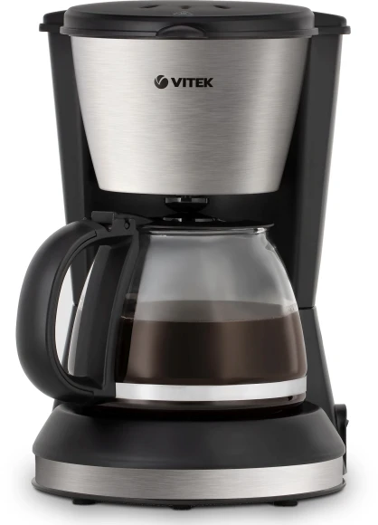 Кофеварка капельная Vitek VT-1506 550Вт черный/серебристый Кофеварка капельная Vitek VT-1506 550Вт черный/серебристый