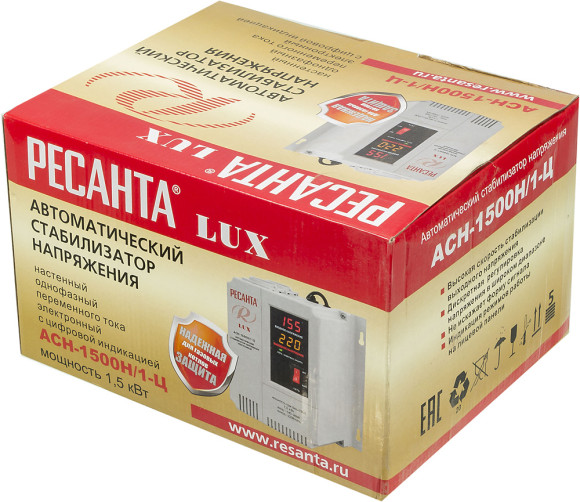Стабилизатор напряжения Ресанта АСН-1500Н/1-Ц 1.5кВА однофазный серый (63/6/20) Стабилизатор напряжения Ресанта АСН-1500Н/1-Ц 1.5кВА однофазный серый (63/6/20)