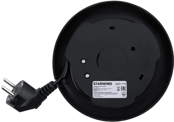 Чайник электрический Starwind SKG1779 1.8л. 1700Вт прозрачный/черный корпус: стекло