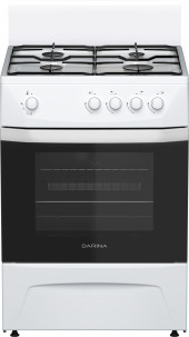 Плита Газовая Darina C 1001 W белый/черный (без крышки) реш.сталь Плита Газовая Darina C 1001 W белый/черный (без крышки) реш.сталь