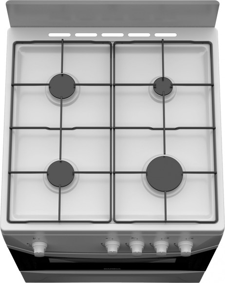 Плита Газовая Darina C 1001 W белый/черный (без крышки) реш.сталь Плита Газовая Darina C 1001 W белый/черный (без крышки) реш.сталь