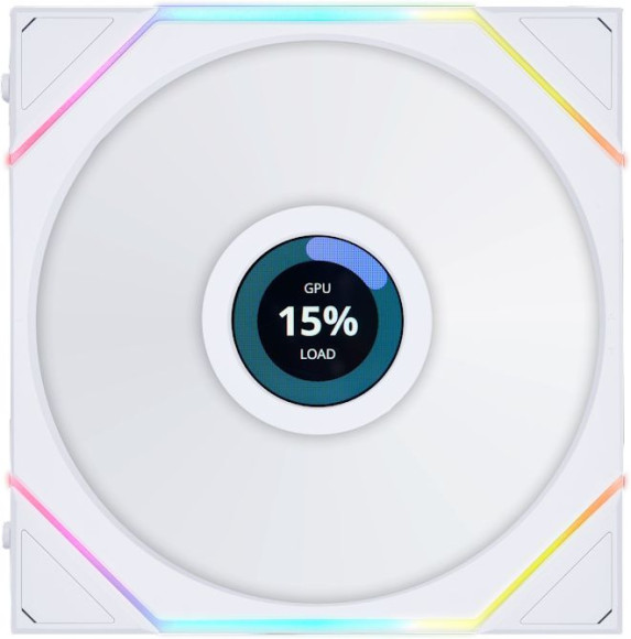 Вентилятор для корпуса Lian-Li Uni Fan TL 140 LCD ARGB 140х140x28 белый 7-pin 28.5дБ (G99.14TLLCD1W.00) Ret