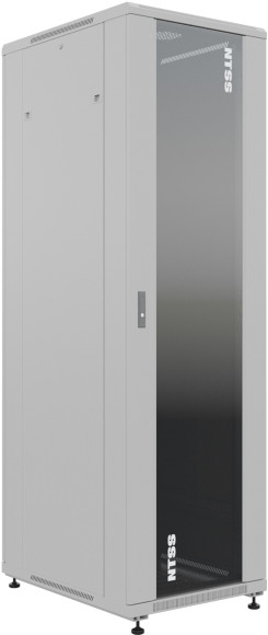 Шкаф серверный NTSS Премиум (NTSS-R42U6080GS) напольный 42U 600x800мм пер.дв.стекл металл 900кг серый 710мм 87.7кг 1987мм IP20 сталь