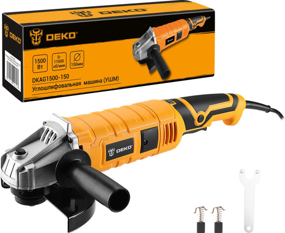 Углошлифовальная машина Deko DKAG1500-150 1500Вт 11000об/мин рез.шпин.:M14 d=150мм (063-4299)