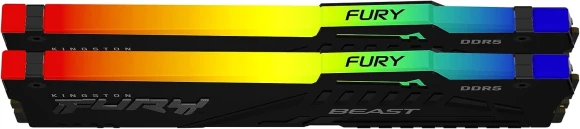 Память DDR5 2x32Gb 5600MHz Kingston KF556C40BBAK2-64 Fury Beast Black RGB RTL Gaming PC5-44800 CL40 DIMM 288-pin 1.25В dual rank с радиатором Ret