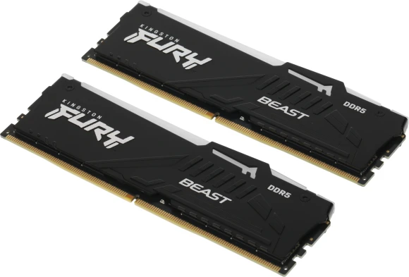 Память DDR5 2x32Gb 5600MHz Kingston KF556C40BBAK2-64 Fury Beast Black RGB RTL Gaming PC5-44800 CL40 DIMM 288-pin 1.25В dual rank с радиатором Ret