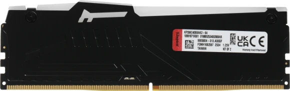 Память DDR5 2x32Gb 5600MHz Kingston KF556C40BBAK2-64 Fury Beast Black RGB RTL Gaming PC5-44800 CL40 DIMM 288-pin 1.25В dual rank с радиатором Ret