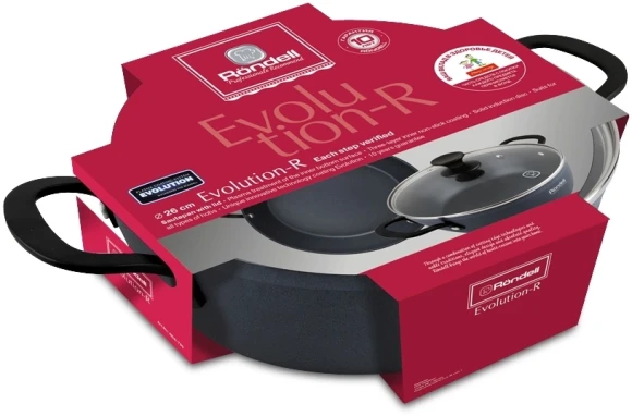 Сотейник Rondell Evolution-R RDA-799 3.4л. d=26см (с крышкой) графитовый Сотейник Rondell Evolution-R RDA-799 3.4л. d=26см (с крышкой) графитовый