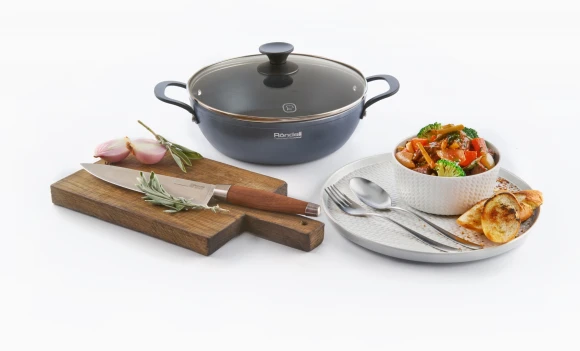 Сотейник Rondell Evolution-R RDA-799 3.4л. d=26см (с крышкой) графитовый Сотейник Rondell Evolution-R RDA-799 3.4л. d=26см (с крышкой) графитовый