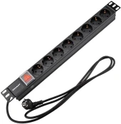 Блок распределения питания Rexant 04-0305-1 гор.размещ. 9xSchuko базовые 10A C14 2м Блок распределения питания Rexant 04-0305-1 гор.размещ. 9xSchuko базовые 10A C14 2м