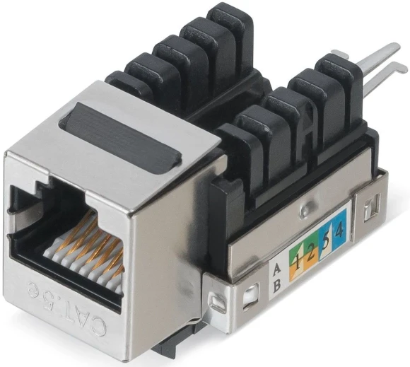 Модуль WRline WR-KJ-RJ45-C5E-SH-90 информ. KeystoneRJ45 1 кат.5E FTP черн.