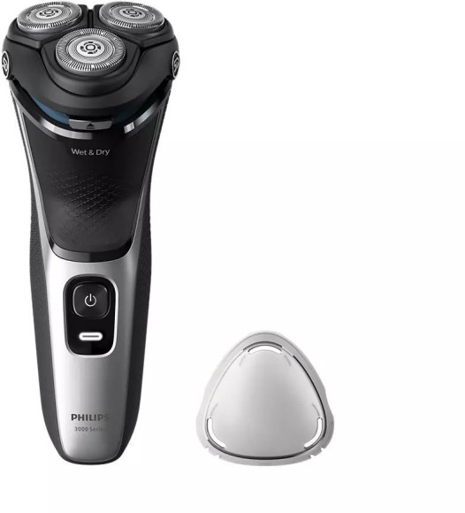 Бритва роторная Philips S3143/00 реж.эл.:3 питан.:аккум. черный/серебристый