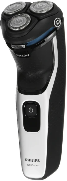 Бритва роторная Philips S3143/00 реж.эл.:3 питан.:аккум. черный/серебристый