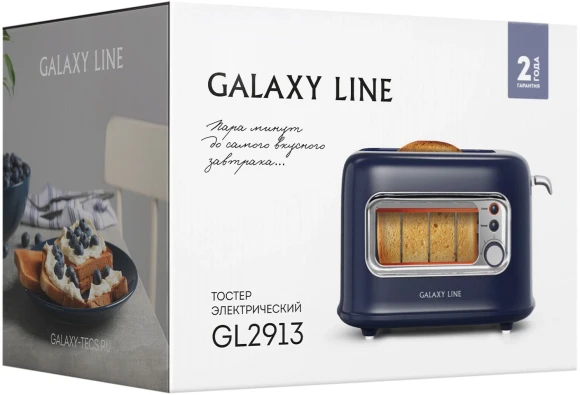 Тостер Galaxy Line GL 2913 900Вт синий