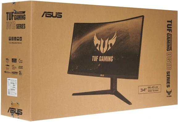 Монитор Asus 34" TUF Gaming VG34VQL1B темно-серый VA LED 1ms 21:9 HDMI M/M матовая HAS Piv 550cd 178гр/178гр 3440x1440 165Hz DP 2K USB 9.01кг Монитор Asus 34" TUF Gaming VG34VQL1B темно-серый VA LED 1ms 21:9 HDMI M/M матовая HAS Piv 550cd 178гр/178гр 3440x1440 165Hz DP 2K USB 9.01кг