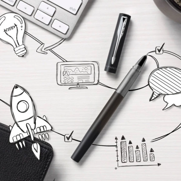 Ручка роллер Parker Vector XL (2159774) Black CT F черн. черн. подар.кор.