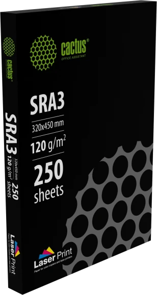 Бумага Cactus CS-LPSRA3120250 SRA3 марка A/120г/м2/250л./белый CIE170% для лазерной печати