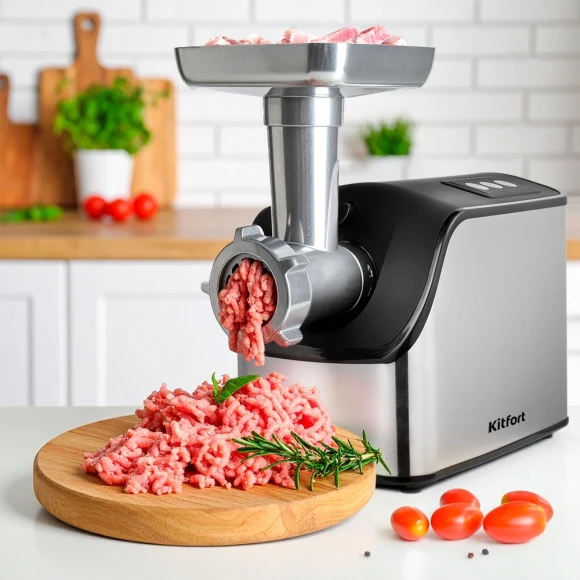 Мясорубка Kitfort КТ-2103 1800Вт серебристый/черный Мясорубка Kitfort КТ-2103 1800Вт серебристый/черный