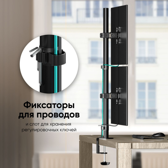 Кронштейн для мониторов Onkron D208E черный 13"-34" макс.16кг настольный поворот и наклон Кронштейн для мониторов Onkron D208E черный 13"-34" макс.16кг настольный поворот и наклон