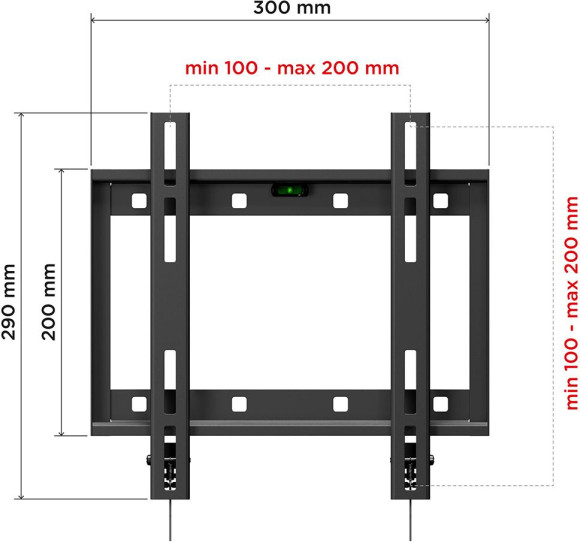 Кронштейн для телевизора Holder LCD-F2608 черный 22"-47" макс.40кг настенный фиксированный Кронштейн для телевизора Holder LCD-F2608 черный 22"-47" макс.40кг настенный фиксированный