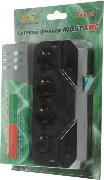 Сетевой фильтр Most CRG 5м (6 розеток) черный (блистер)