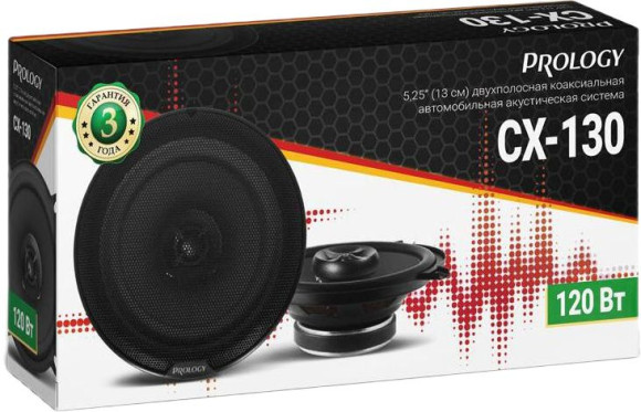 Колонки автомобильные Prology CX-130 120Вт 88дБ 4Ом 13см (5дюйм) (ком.:2кол.) коаксиальные двухполосные