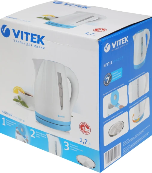 Чайник электрический Vitek VT-7031 1.7л. 2200Вт белый корпус: пластик Чайник электрический Vitek VT-7031 1.7л. 2200Вт белый корпус: пластик