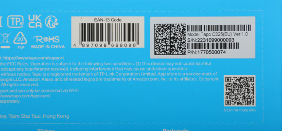 Камера видеонаблюдения IP TP-Link Tapo C225 5-5мм цв. корп.:белый Камера видеонаблюдения IP TP-Link Tapo C225 5-5мм цв. корп.:белый
