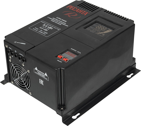 Стабилизатор напряжения Ресанта СПН-5400 однофазный черный (63/6/26)