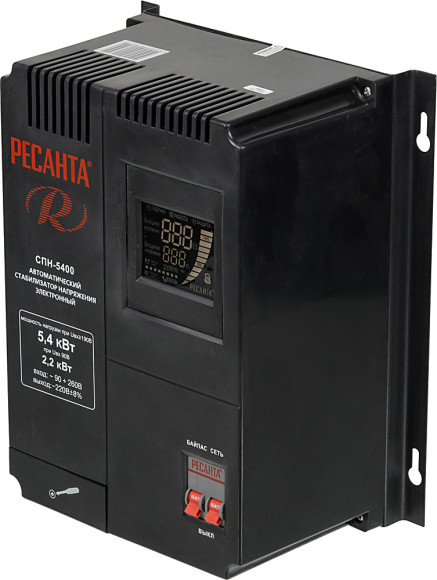 Стабилизатор напряжения Ресанта СПН-5400 однофазный черный (63/6/26)