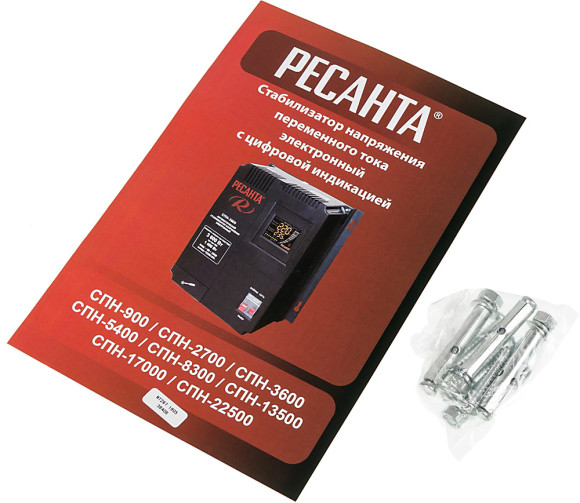 Стабилизатор напряжения Ресанта СПН-5400 однофазный черный (63/6/26)