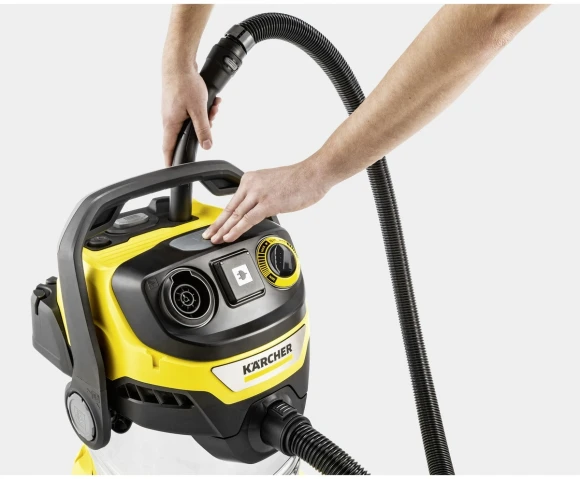 Строительный пылесос Karcher WD 6 P S V-30/8/35/T (YSY) 1300Вт (уборка: сухая/сбор воды) желтый