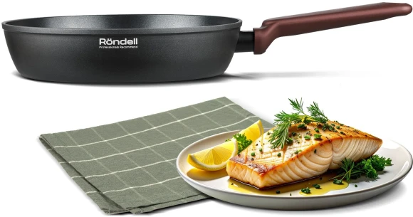 Сковорода Rondell Bojole RDA-2024 круглая 26см покрытие: Xylan Plus ручка несъемная (без крышки) черный