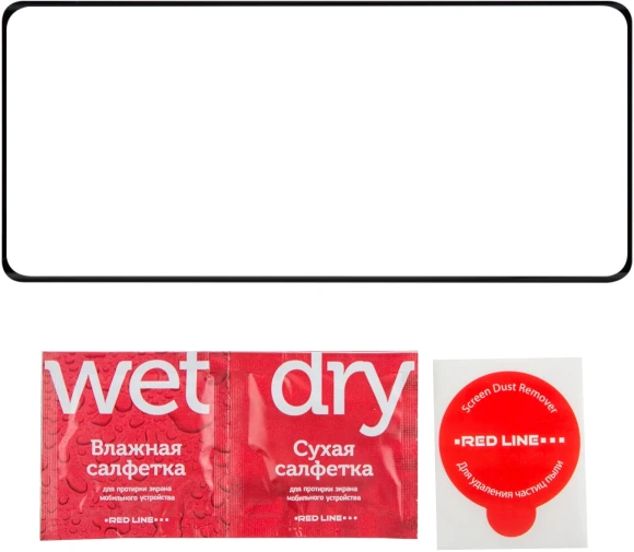 Защитное стекло для экрана Redline черный для Infinix Hot 40i 2.5D 1шт. (УТ000038290)