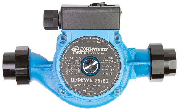 Насос циркуляционный Джилекс Циркуль 25/80 155Вт 5340л/час (2580) Насос циркуляционный Джилекс Циркуль 25/80 155Вт 5340л/час (2580)