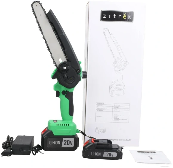 Цепная пила Zitrek GreenSaw 20V аккум. дл.шины:8" (20cm) 1аккум. 4Ач ЗУ (082-1858)