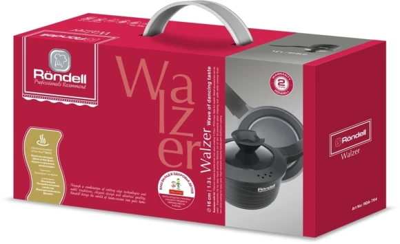 Ковш Rondell Walzer RDA-764 1.3л. d=16см (с крышкой) черный Ковш Rondell Walzer RDA-764 1.3л. d=16см (с крышкой) черный