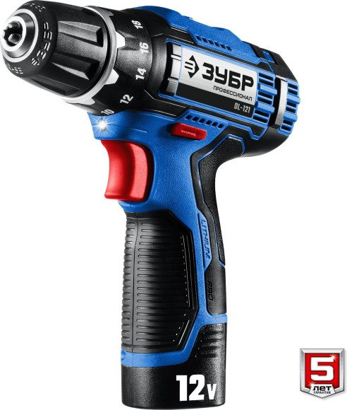 Дрель-шуруповерт Зубр DL-121-22F аккум. патрон:быстрозажимной (кейс в комплекте)