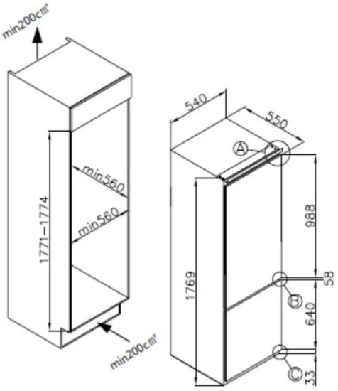 Холодильник Weissgauff Wrki 178 Total 2-хкамерн. инвертер (431405)