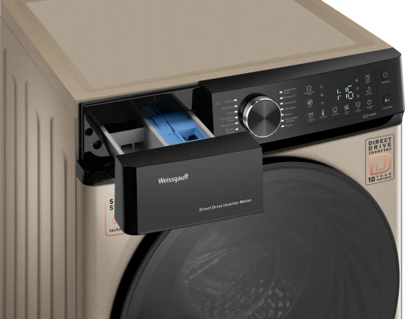 Стиральная машина Weissgauff WM 59411 Direct Drive Inverter Steam Champagne класс: A+++ загр.фронтальная макс.:11кг золотистый инвертор Стиральная машина Weissgauff WM 59411 Direct Drive Inverter Steam Champagne класс: A+++ загр.фронтальная макс.:11кг золотистый инвертор