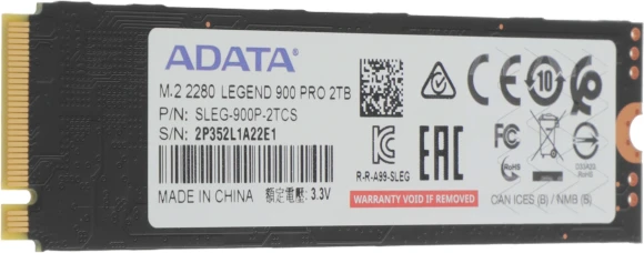 Накопитель SSD A-Data PCIe 4.0 x4 2TB SLEG-900P-2TCS Legend 900 Pro M.2 2280