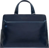 Деловая сумка Piquadro Blue Square CA6590B2/BLU2 с отделением для ноутбука 15.6" темно-синяя натур.кожа