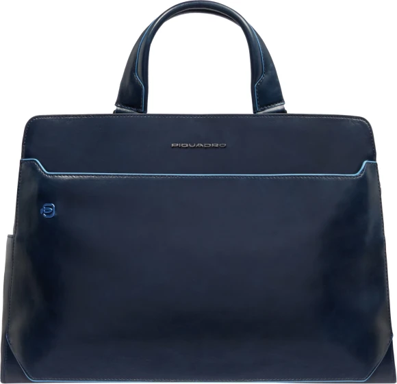 Деловая сумка Piquadro Blue Square CA6590B2/BLU2 с отделением для ноутбука 15.6" темно-синяя натур.кожа