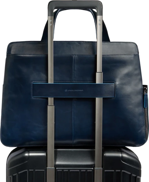 Деловая сумка Piquadro Blue Square CA6590B2/BLU2 с отделением для ноутбука 15.6" темно-синяя натур.кожа
