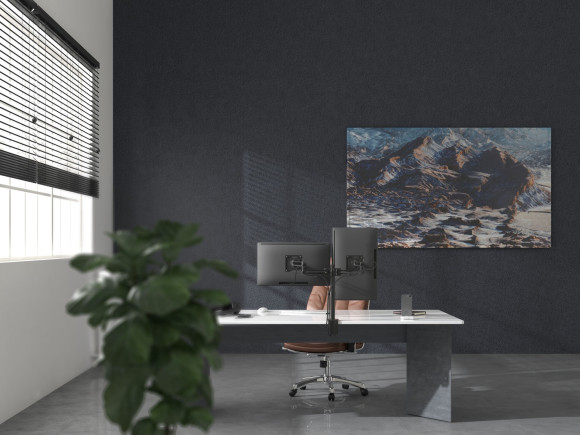 Кронштейн для мониторов Ultramounts UM737 черный 17"-32" макс.8кг крепление к столешнице поворот и наклон Кронштейн для мониторов Ultramounts UM737 черный 17"-32" макс.8кг крепление к столешнице поворот и наклон