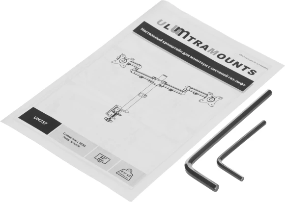 Кронштейн для мониторов Ultramounts UM737 черный 17"-32" макс.8кг крепление к столешнице поворот и наклон