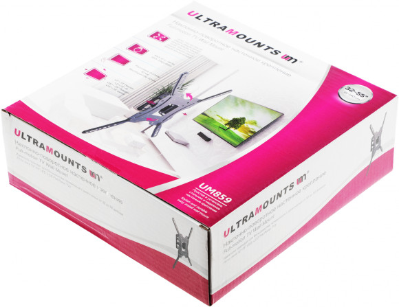 Кронштейн для телевизора Ultramounts UM859 черный 32"-55" макс.30кг настенный поворот и наклон Кронштейн для телевизора Ultramounts UM859 черный 32"-55" макс.30кг настенный поворот и наклон