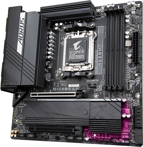 Материнская плата Gigabyte B650M AORUS ELITE Socket AM5 AMD B650 mATX AC`97 8ch(7.1) 2.5Gg RAID+HDMI+DP